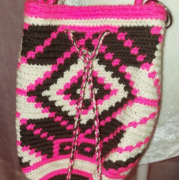 Crochet Hippie Boho Crossbody Purse 1 of a Kind - Picture 2 of 6